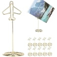 thumbnail image 4 of 30Pcs Memo Clip Holder, Table Number Name Card Holder Desktop Metal Business Card Photo Gold Plane Frame with Base, 4 of 6