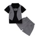 thumbnail image 1 of Odeerbi Chicos 2 Piezas Caballero Traje Formal Preppy Traje Manga Corta Twofer Vestido Camisa y Traje Pantalones Cortos Uniforme Escolar Conjunto, 1 of 9