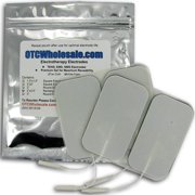 TENS Unit Electrode Pads, White Foamed Backed, 2 x 3.5 in Rectangle - 4 Pads