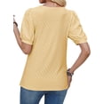 thumbnail image 5 of Hibeli Women U-Neck Puff Short Sleeve Solid Color Top, 5 of 7