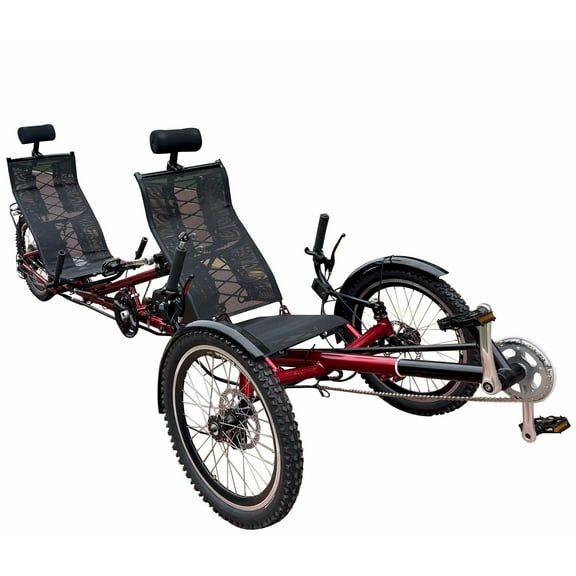 Electric Tandem Recumbent Trike Tricycle, Two Seater Electric Trike