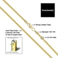thumbnail image 3 of KoolJewelry 14k Yellow Gold Filled Round Wheat Chain Pendant Necklace (2.5 mm, 30 inch), 3 of 7