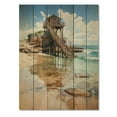 thumbnail image 3 of Designart "Seaside Reflections Beach Photo VII" Nautical & Beach Print on Natural Pine Wood, 3 of 5