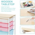 thumbnail image 4 of Utility Cart with 5 Drawers,Storage Drawer Cart with Wooden Tabletop and Lockable Wheels,Craft Storage Trolley Cart,5-Tier Rolling Utility Cart on Wheels,Rainbow, 4 of 17