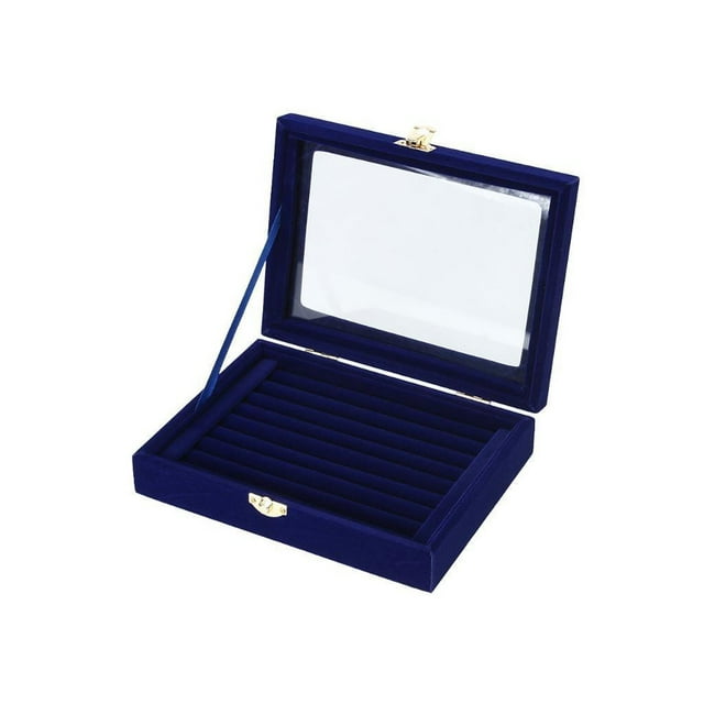 Caja de presentación de joyas Minnieouse organizador de terciopelo azul AP016013-01