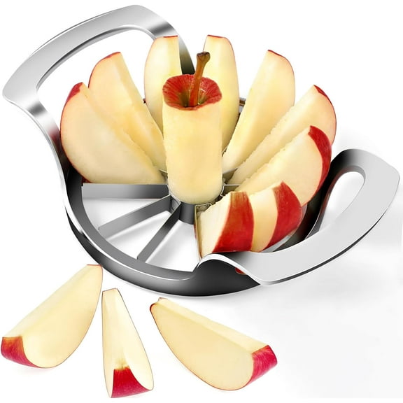 4.72 Ih Extra Large Apple Slicer with 12 Blades - Professional Heavy Duty Apple Cutter -304 Stainless Steel Apple Corer Tool - Sharp Apple Slicer and Corer - Easy to Use - Dishwasher Safe