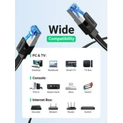 UGREEN Cat 8 High Speed Ethernet Cable, Flat Durable Nylon Braided Network Cable, 10 FT