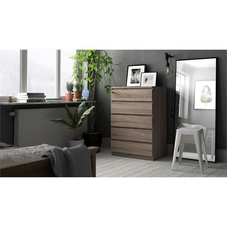 Home Square 2 Piece Bedroom Dresser Set with 5 Drawer Chest and 6 Drawer Double Dresser in Truffle