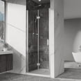 thumbnail image 4 of Pivot Shower Doors, 32" W x 72" H Frameless Bi-fold Swing Shower Door,1/4" (6mm) Clear Tempered Glass, Chrome, Reversible Installation, 4 of 8