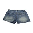 thumbnail image 4 of Short en Jean Décontracté pour Femmes Mi-Haute Ourlet Roulé Short en Jean Déchiré avec Poches Bleu S, 4 of 4