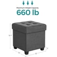 thumbnail image 3 of 15 Inches Cube Storage Ottoman, Bedroom Bench with Storage, Foot Stool with Feet, Holds Up to 660 lb, Dark Gray ULSF14GYZ, 3 of 7
