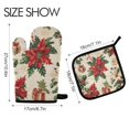 thumbnail image 2 of Yayeee Oven Mitts and Pot Holder Set of 2 Heat Resistant Kitchen Gloves Baking Hot Pad, Christmas Poinsettia, 2 of 5