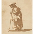 thumbnail image 2 of Rembrandt van Rijn 12x13 Gold Ornate Wood Frame and Double Matted Museum Art Print Titled - Beggar Woman Leaning on a Stick (1628-1630), 2 of 4