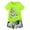 Z2-Light Green, variant on Toddler Boy Summer Outfits Short Sleeve Floral Shirts & Casual Shorts 3-9 Years Boys Clothes Set, Size 4 Years
