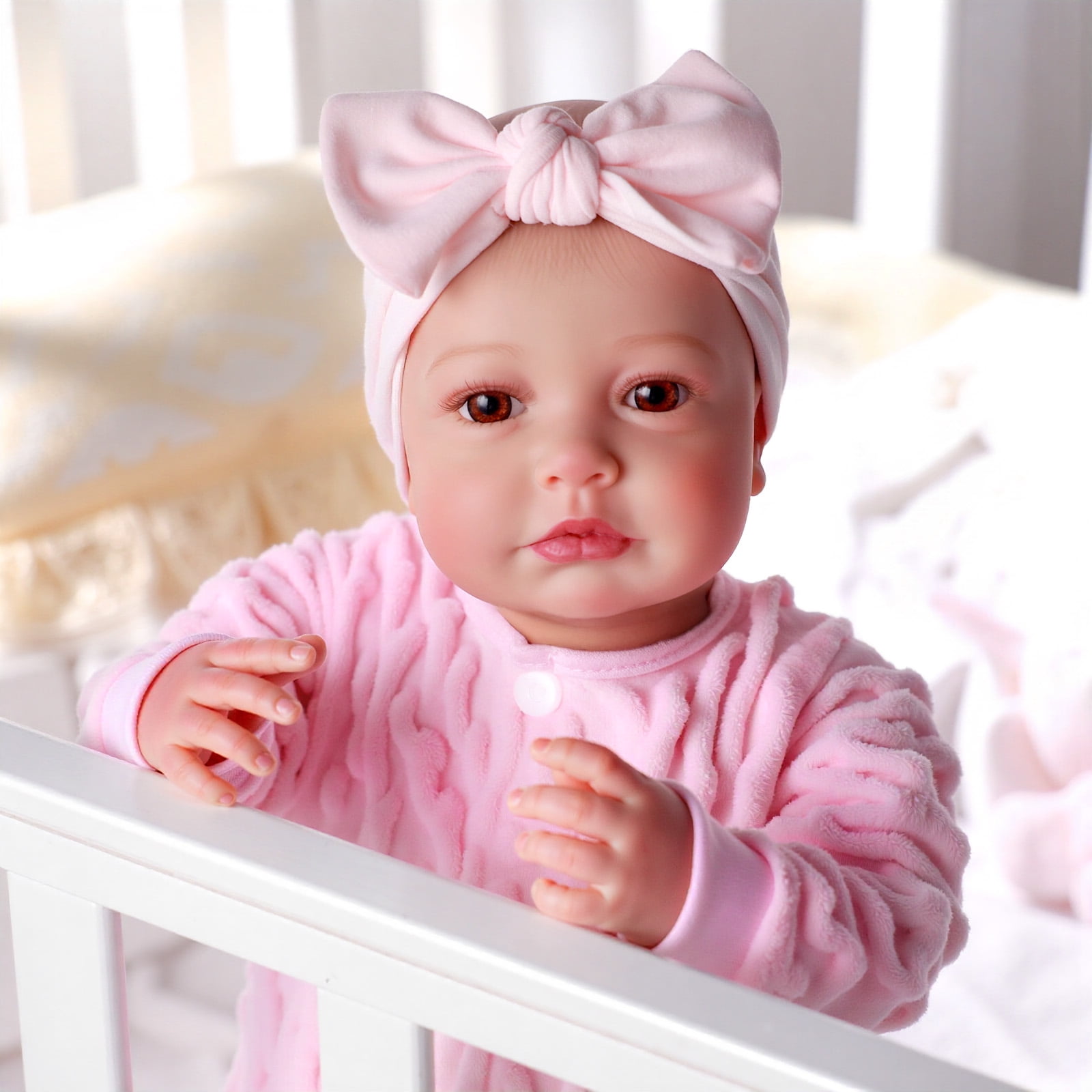 RSG Baby Dolls, 20 Inches Large Adorable Baby Doll with Cute Soft Body, Real Life Baby Dolls Girl, with Bottles & Pacifier, Diapers, Gift Idea for Ages 3+