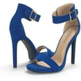 thumbnail image 3 of BURUDANI Women's Ankle Strap Open Toe Stilettos High Heel Sandals Party Dress Royal/Blue Size 6.5, 3 of 4