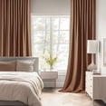 thumbnail image 2 of Back Tab Blackout Curtains 108 Inch Long 2 Panels Set for Living Room Bedroom, Rod Pocket/Pinch Pleated Extra Long Thermal Insulated Room Darkening Light Blocking Drapes, Cappuccino Brown, 2 of 9