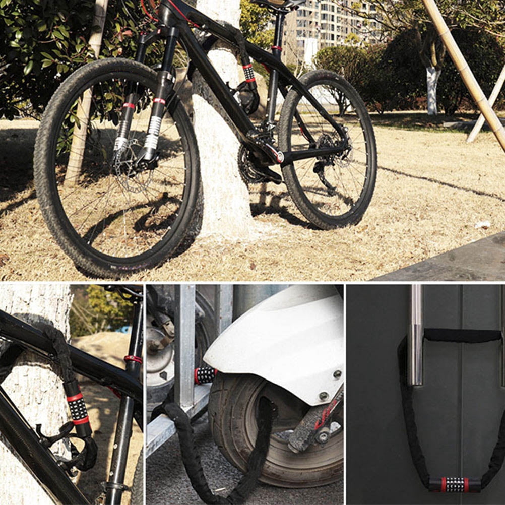 UPOUART 5-Digit Combination Bike Lock with Heavy-Duty Alloy Steel Chain and Protective Coating for Enhanced Security