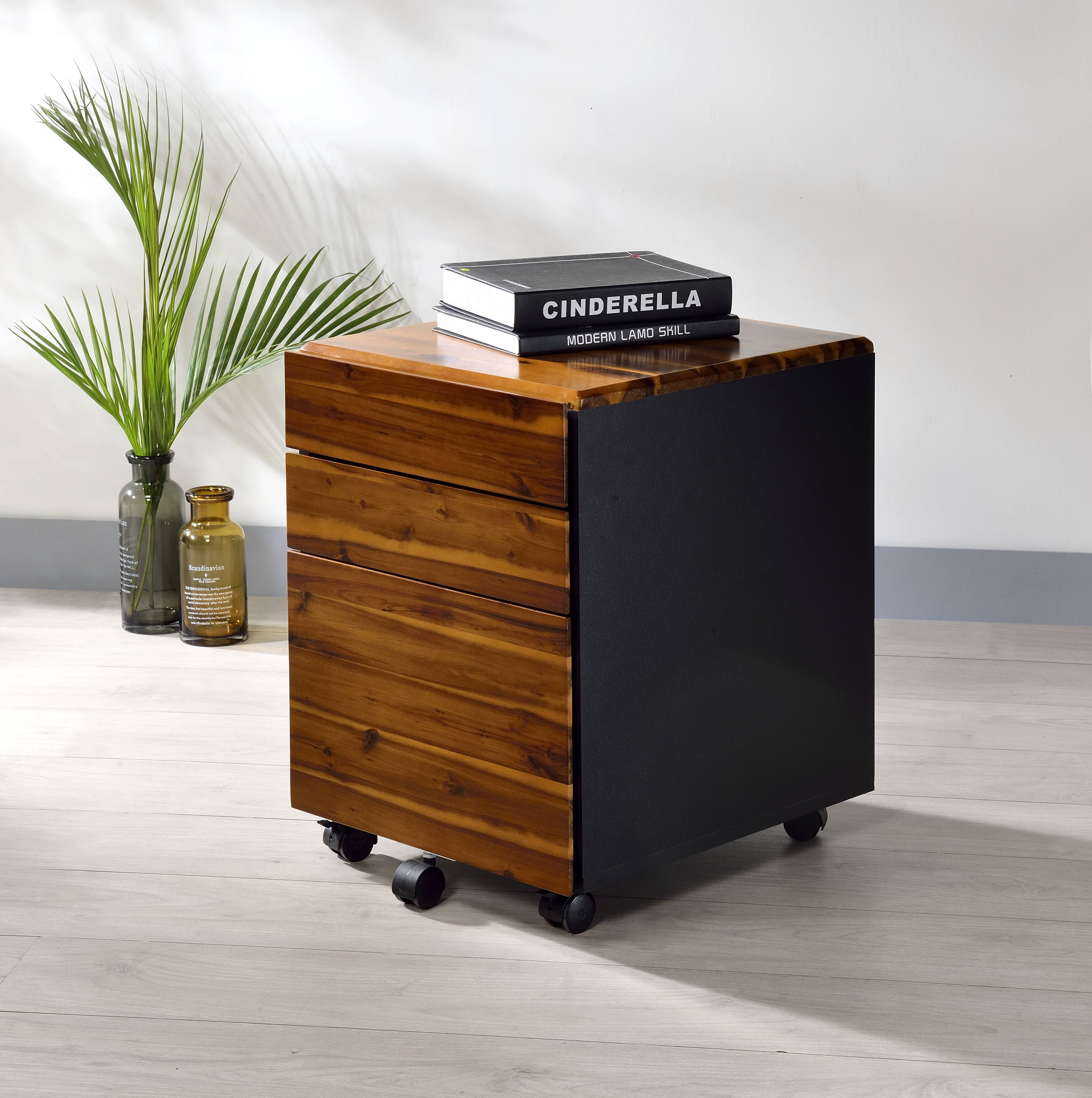 Jurgen File Cabinet In Oak Black Walmart Com Walmart Com