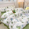Cartoon Dinosaur Bedding Set Bed Flat sheet Pillowcase Twin Full Queen
