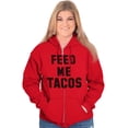 thumbnail image 3 of Feed Me Tacos Tuesday Mexican Food Unisex Plus Size Zip Hoodie Brisco Brands 4X, 3 of 6
