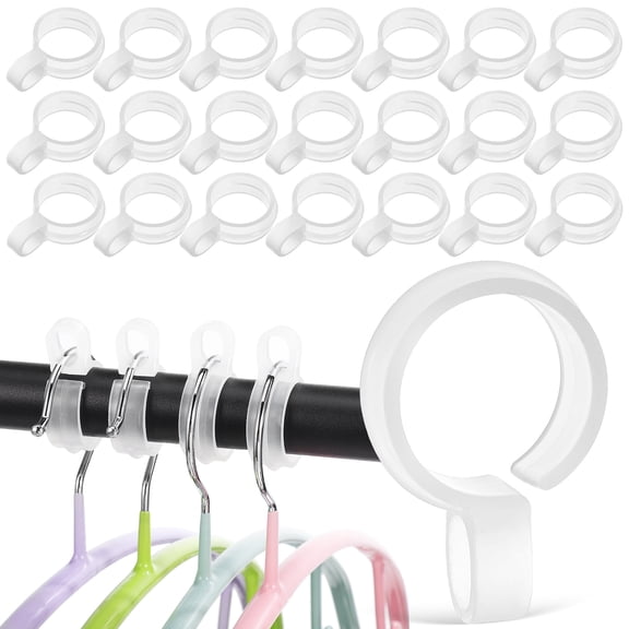 WRITWAA Transparent Clothes Hanger Windproof Hooks for Laundry Rods with Easy Installation