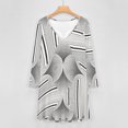 thumbnail image 4 of Abstract Ornate Geometric Petals Grid Background Long Sleeve Dresses For Women Vintage Elegant Party Dress Oversized V-neck Dress S-8XL, 4 of 7