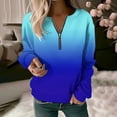 thumbnail image 2 of Lindreshi Long Sleeve Shirts for Women Women's Printed Zippered Round Neck Long Sleeved Top, 2 of 4