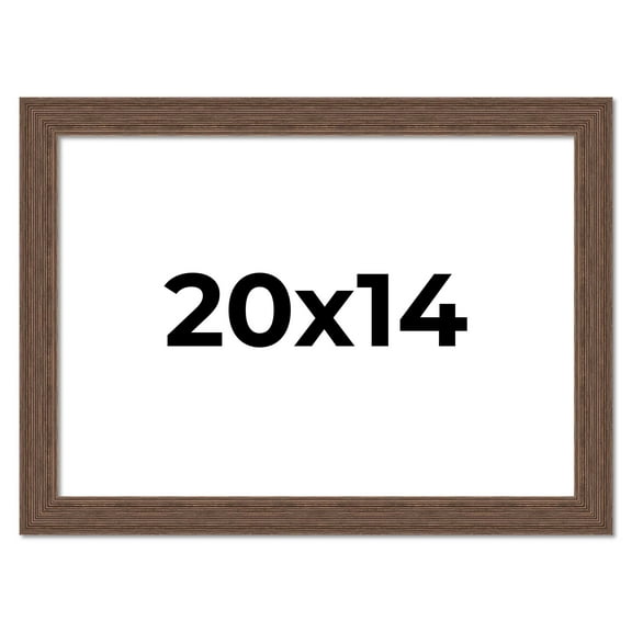 20x14 Frame Brown Distressed Barnwood Picture Frame | Rustic Farmhouse Photo Frame Includes UV