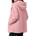 thumbnail image 4 of Perfectbot Women Sherpa Hooded Jacket, Long Sleeve Button Down Fleece Coat Fall Winter Warm Outerwear, 4 of 7