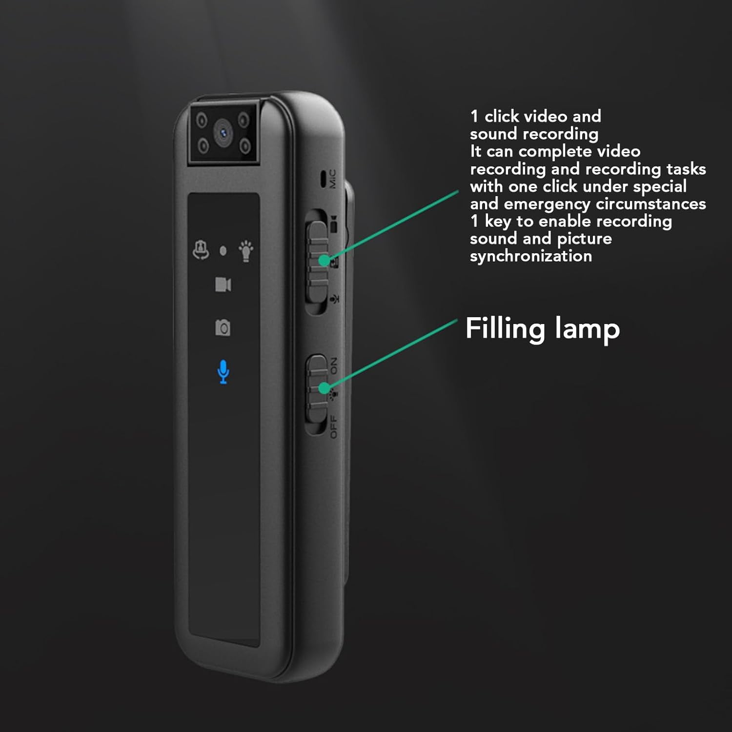 Body Camera with Audio and Video Recording, Mini Video Recorder with Night Vision, 1080P 180° Rotating Lens, Handheld Video Camera for Walking, Riding, Outdoors, and Home Use