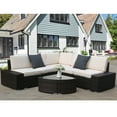 thumbnail image 2 of enyopro Patio Sofa Set, 6 Piece Outdoor Furniture Set, PE Rattan Wicker Sectional Sofa Furniture, Manual Weaving Wicker Couch with Removable Cushions & Tea Table, Ideal for Patio Deck Backyard, K2605, 2 of 11