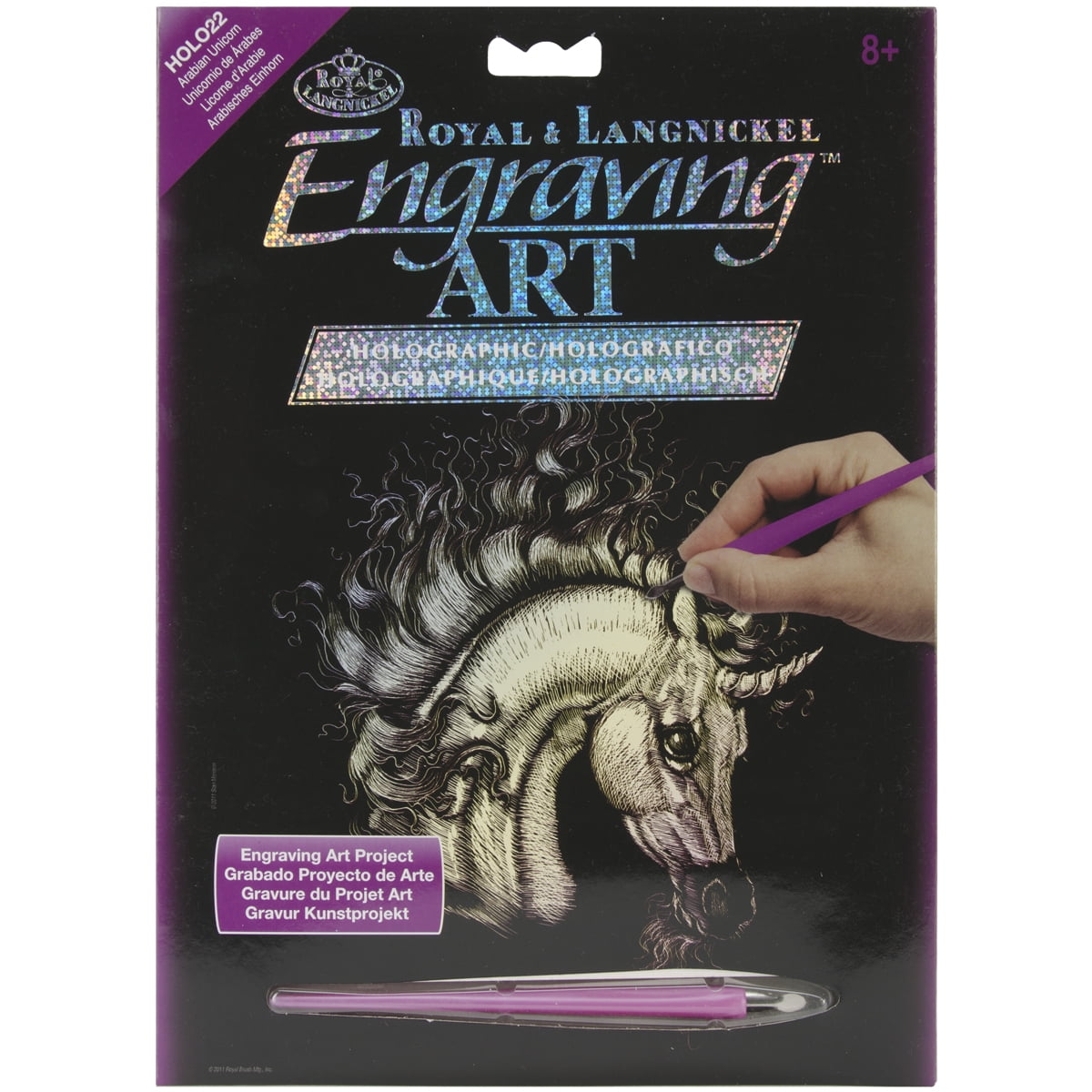 Art Paper Crafts Holographic Foil Engraving Art Kit 8"X10"Jellyfish dr