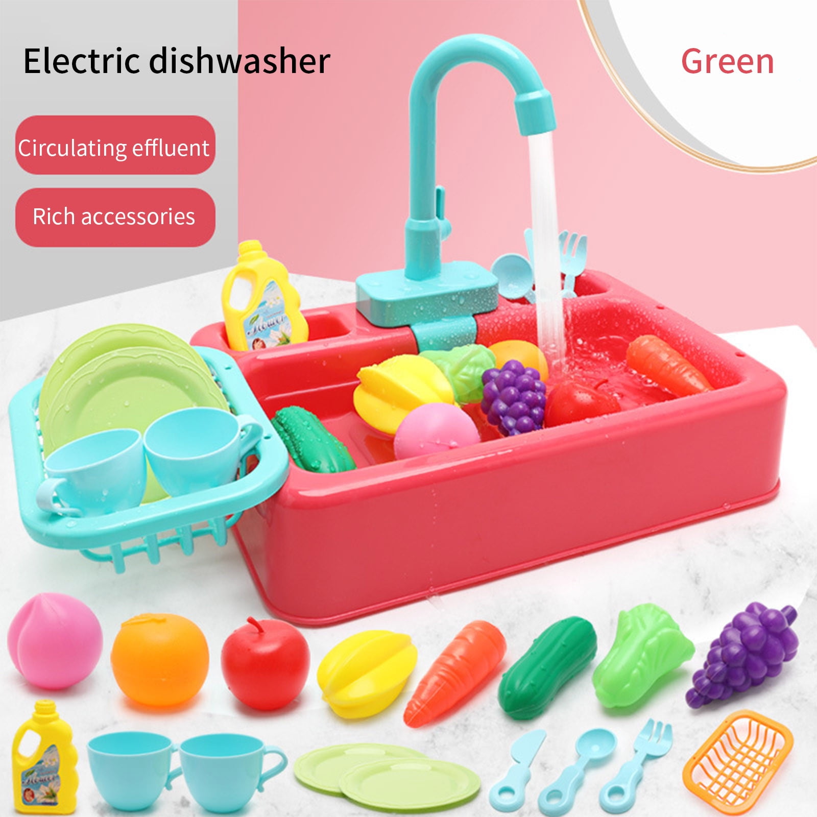 Évier De Cuisine Jouet électrique Avec Eau Qui Coule – Jeu De Rôle Pour Enfants, Garçons Et Filles, Cadeau Anniversaire