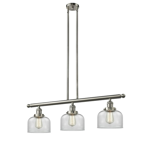 Innovations 3-LT LED Large Bell 36" Island-LT LED - Brushed Satin Nickel - 213-SN-G72-LED