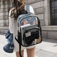 thumbnail image 6 of PVC Transparent Backpacks Clear Backpack for Travel and Outings Hedgehog Playing The Violin, 6 of 7
