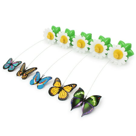 Electric Puppy Kitten Toys Funny Bird Colorful Flying Butterfly Around Flowers Toys Intelligence Training Scratch Pet Toy for Dog