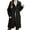 Black, variant on Classic Trench Coat for Girls â Long Wool-Blend Outerwear with Lapel Collar, Single- Closure, Functional Pockets, Timeless Style for School & Casual Wear