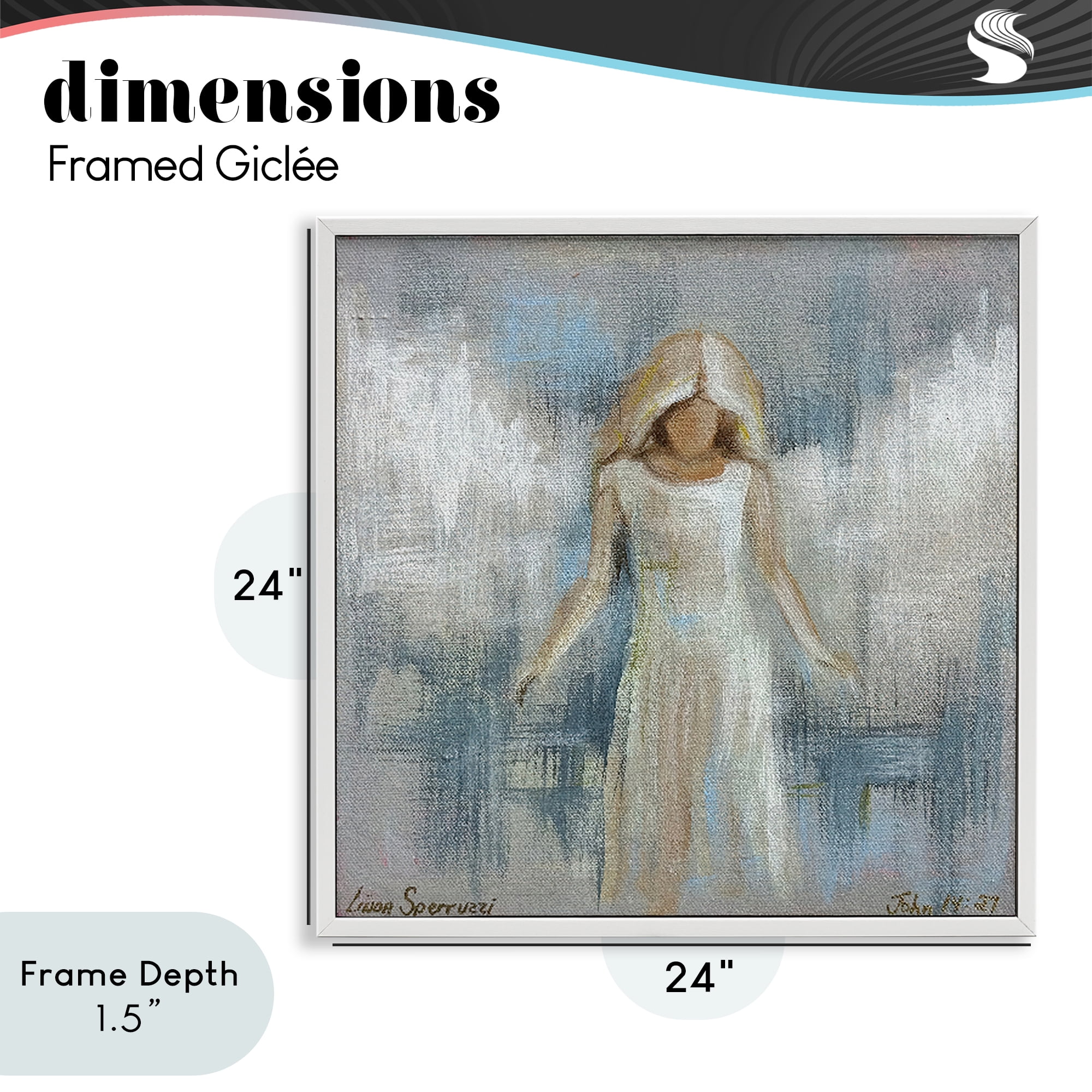 Stupell Industries Ethereal Peace Angel White Framed Giclee Art, design by Linda Sperruzzi