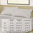 thumbnail image 6 of Beautiful Striped 4-Piece 100% Cotton Washed Percale Natural Sheet Set, Full by Drew Barrymore, 6 of 8