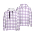 thumbnail image 6 of Bingfone Purple Checkboard Men's Drawstring Hoodie Long Sleeve Pocket Sweatshirts-Medium, 6 of 6