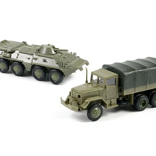 Camión M35 soviético BTR 80, vehículo blindado con ruedas, modelo de montaje sin goma, coche de juguete militar, 1:72