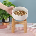 thumbnail image 5 of Elevated Dog Bowls for Large dogs - Ceramic Raised Dog Bowl with Stand - Dog Water Bowls and Food Dish - Dog Food Bowls No Tip Over - Heavy Weighted Pet Bowl - 1800 ML - 60 oz, 5 of 6