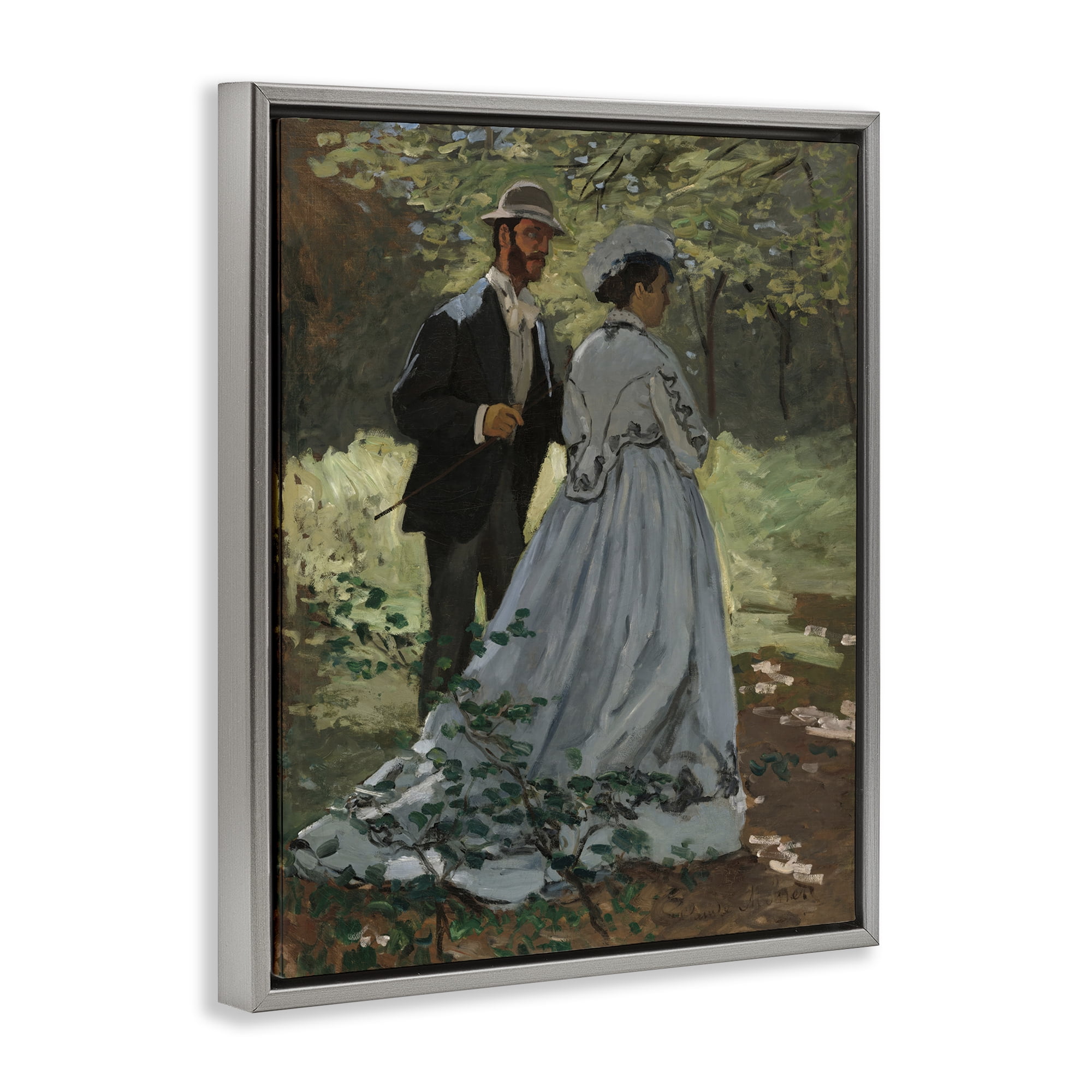 Stupell Industries Bazille & Camille in Nature Gray Framed Floater Canvas Wall Art, design by Tina LeCour