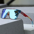 thumbnail image 6 of Oversized Sunglasses, Rimless Mirrored Sun Glasses with Reflective One-Piece Lens, 6 of 6