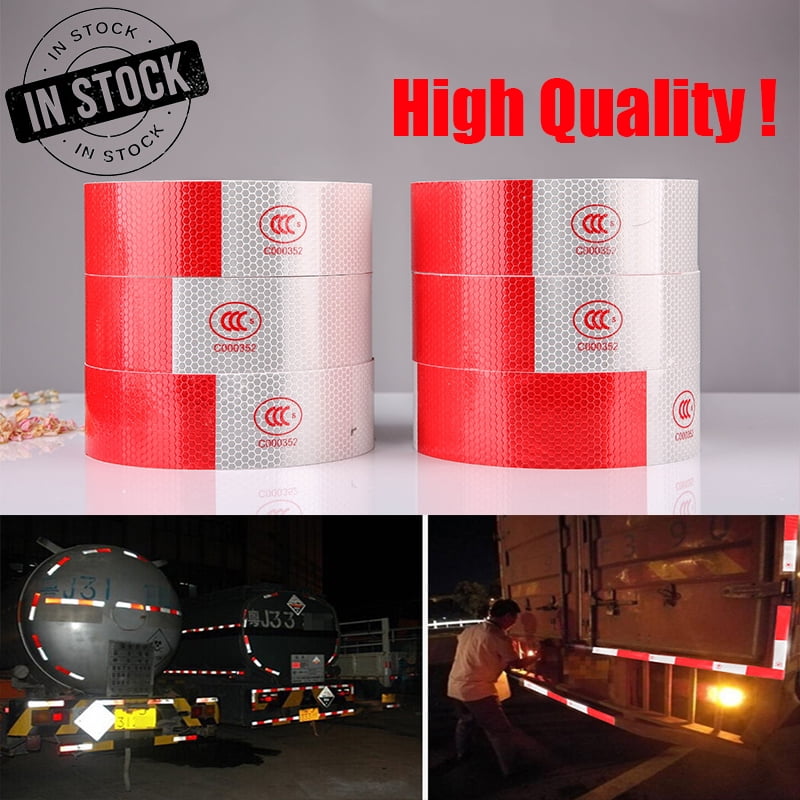 2"x150' Red/White Reflective Conspicuity Tape Safety Strip Sticker Truck Trailer 