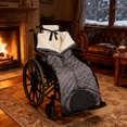 thumbnail image 5 of Wheelchair Cover Thickened Cloth Wheelchair Cozy Lightweight Wheelchair Blanket with Zipper and Villus Lower Body Universal fit for wheelchair, 5 of 10