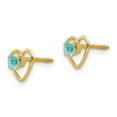 thumbnail image 2 of 14K Yellow Gold Earring Button Women'S Blue Zircon 6 mm, 2 of 3