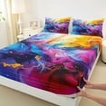 thumbnail image 3 of jejeloiu Marble Liquid Gradient Full Size Sheets,Watercolor Ombre Effects Bed Sheets,Abstract Colorful Sheet Sets For Girls Boys,Super Cozy Room Decor,4pcs, 3 of 7