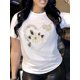 thumbnail image 1 of Women's Comfortable And Breathable Round Neck T-Shirt With Fresh Flower Heart Print, Suitable For Summer And Spring, 1 of 7
